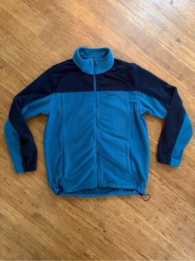 Telent Blue Colorblock Full Zip Fleece Jacket Mock Neck Sz XL